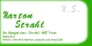 marton strahl business card